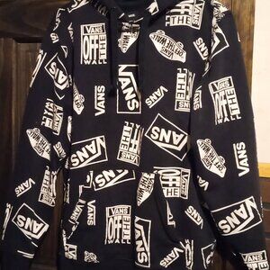 Vans Men's Black and White Hoodie